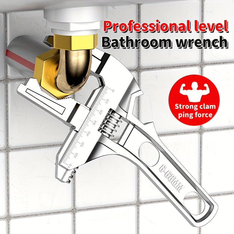 Adjustable Bathroom Wrench Sink Repair Multi-Function Metal Hand Tool Without Electricity