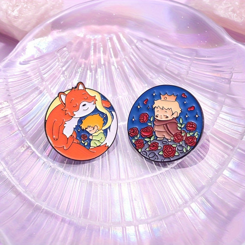 Ayollar va bolalar uchun 9 ta Alloy Enamel Cartoon Pins Fairy Tale Brooches to'plami