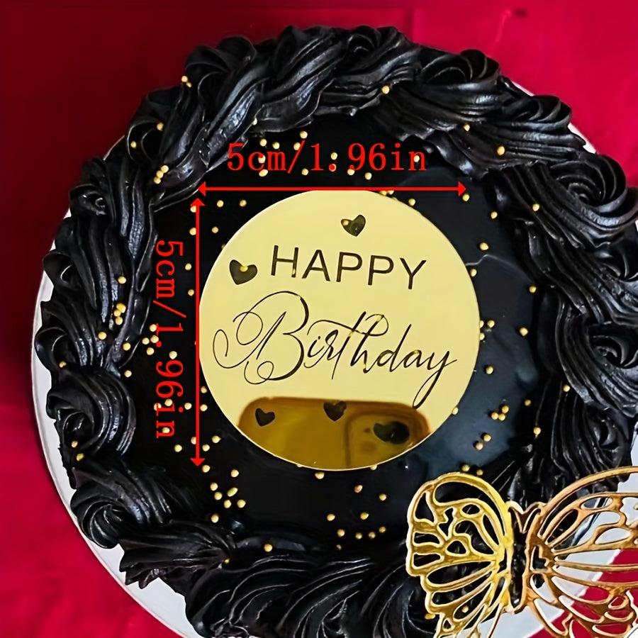 Set of 9 Acrylic Birthday Cake Toppers for Dessert Table and Cupcake Decoration