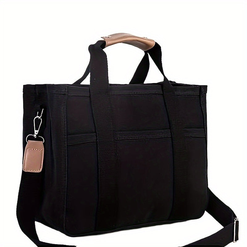 Car Organizer Bag Canvas Tote with Divided Sections and Multiple Pockets