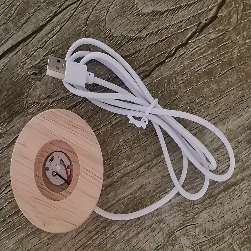 Wooden Base Crystal Ball Decorative Solar System Gift for Home Office