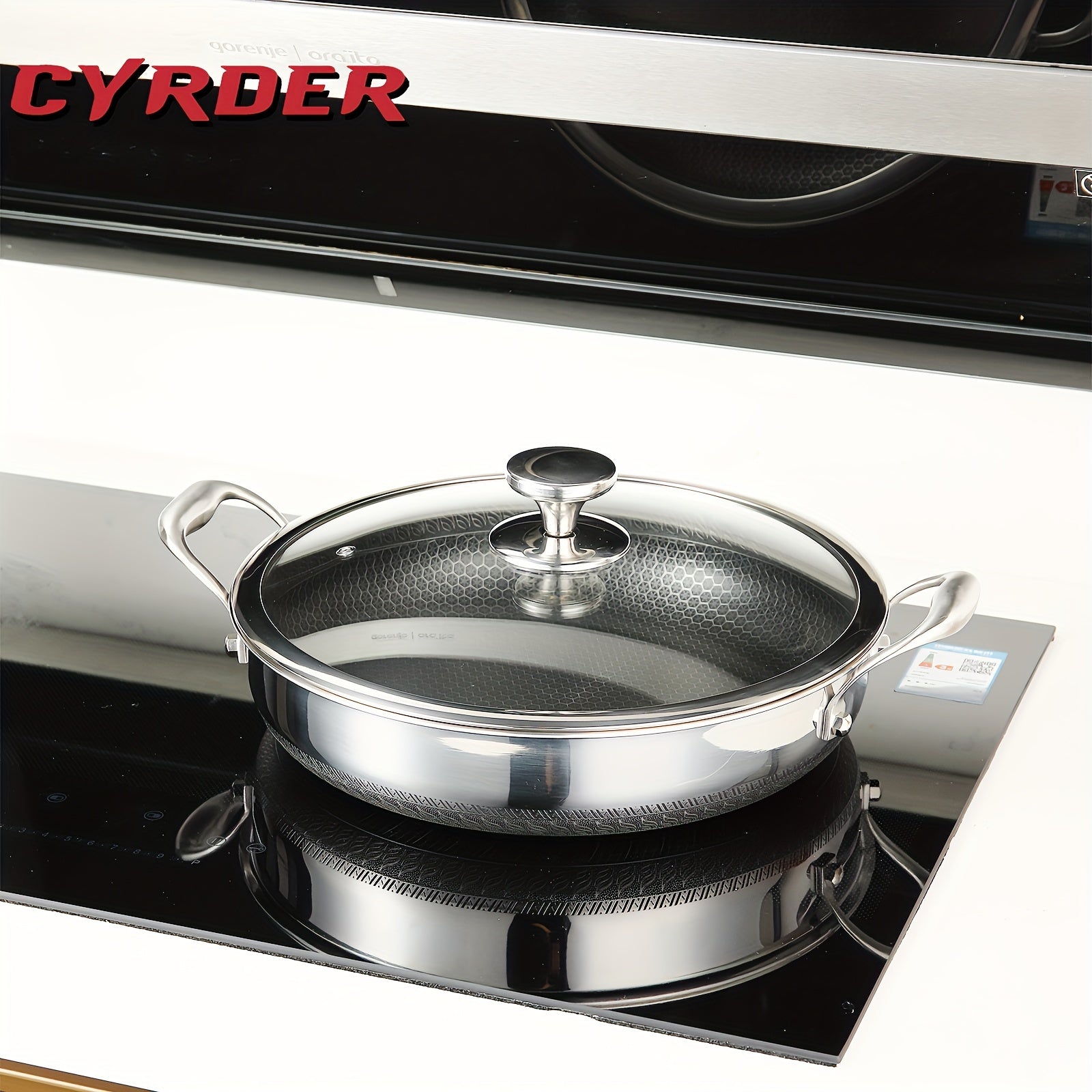 Noxud qotishmasi, yopqichi bilan, 31.75 sm, ikki tutqichi, PFOA-siz, idish-tovoq yuvish mashinasida yuvish mumkin, pishirish, qovurish, pishirish va qaynatish uchun.