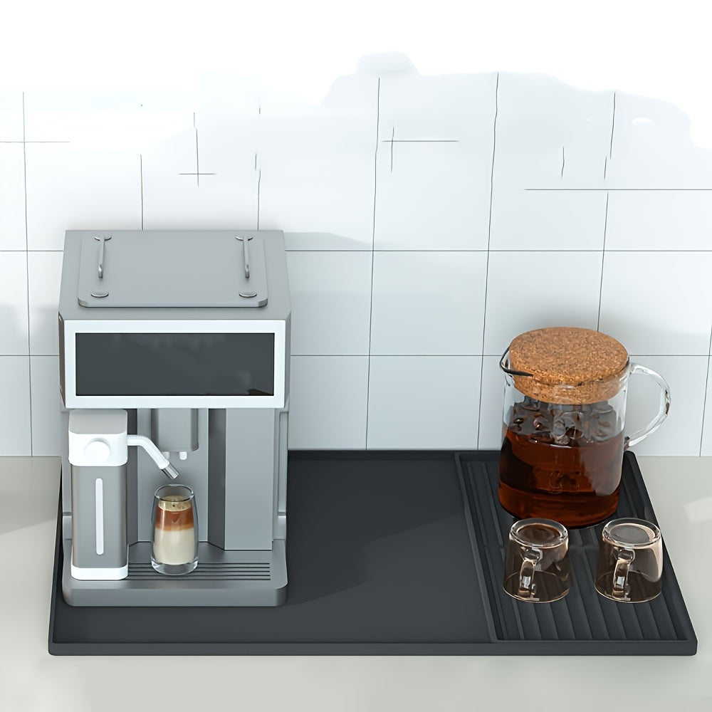 Silicone Coffee Bar Mat Black 59.94cm x 39.88cm Countertop Protector