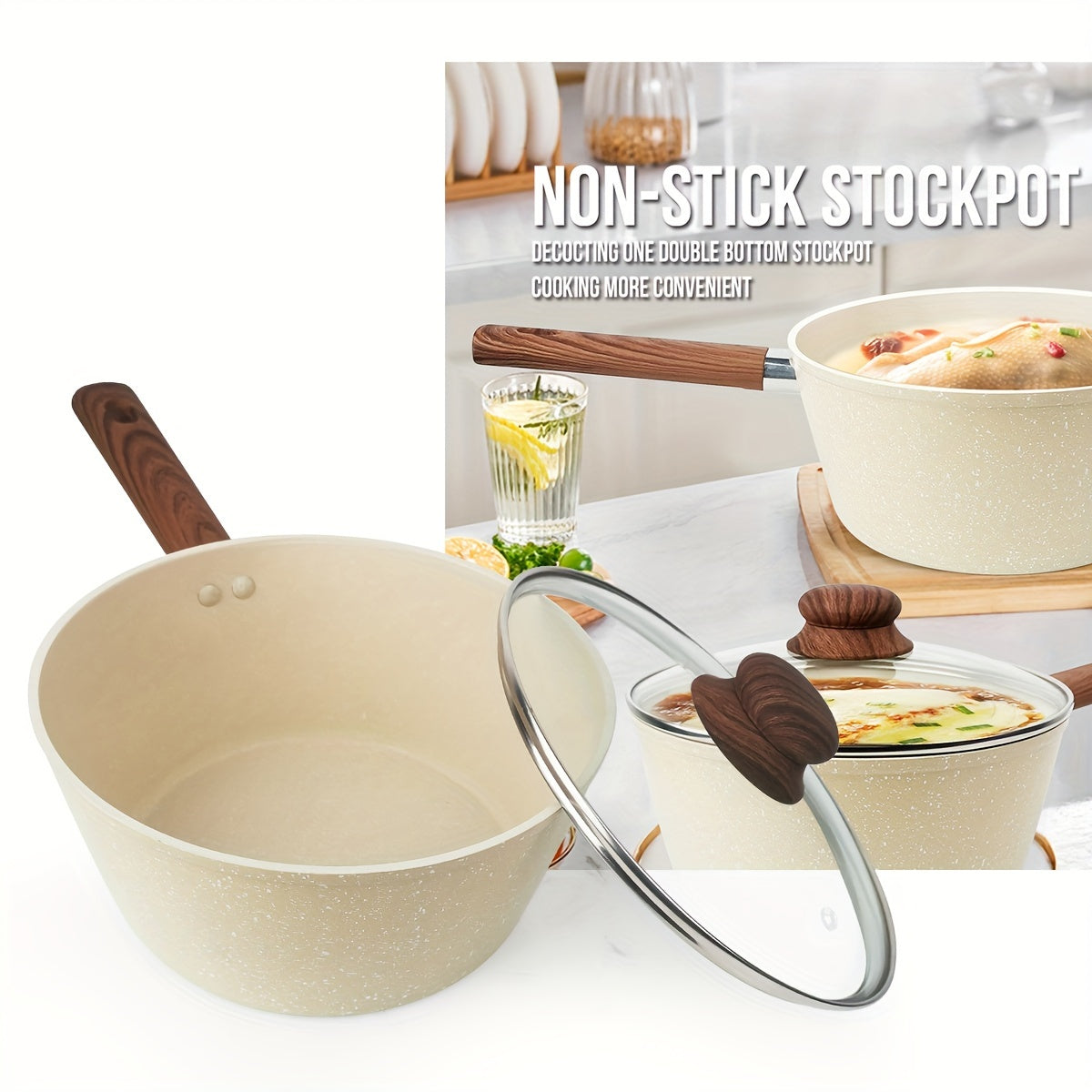 Halloween White 7-Piece Non-Stick Cookware Set with Frying Pans and Pots