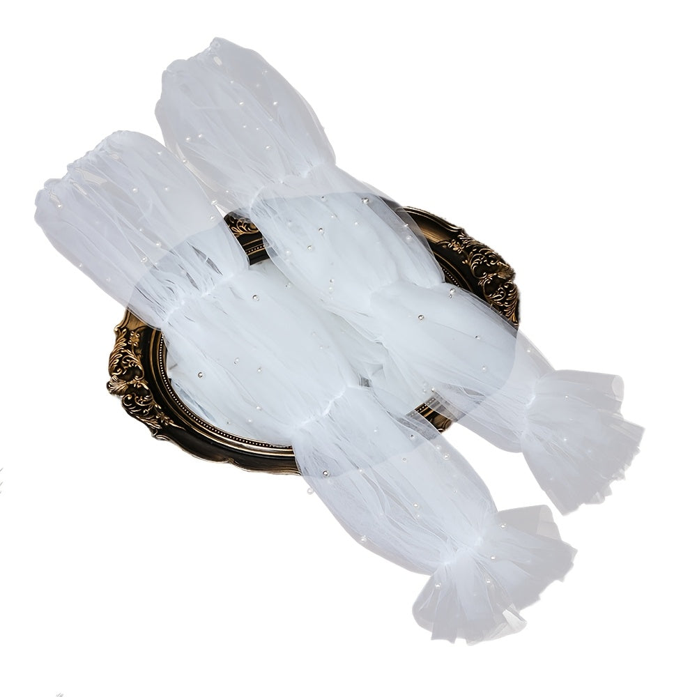 Bridal Pearl Sleeve Cover Beaded Puff Wedding Accessory for Women