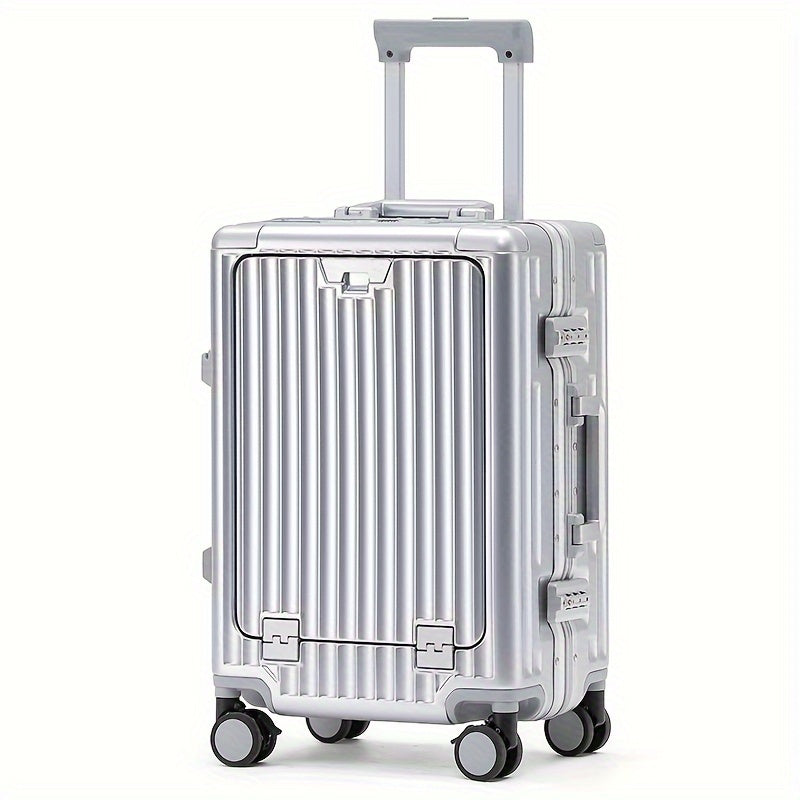 Durable Hard Shell Carry-On Luggage with Aluminum Frame Spinner Wheels and Combination Lock