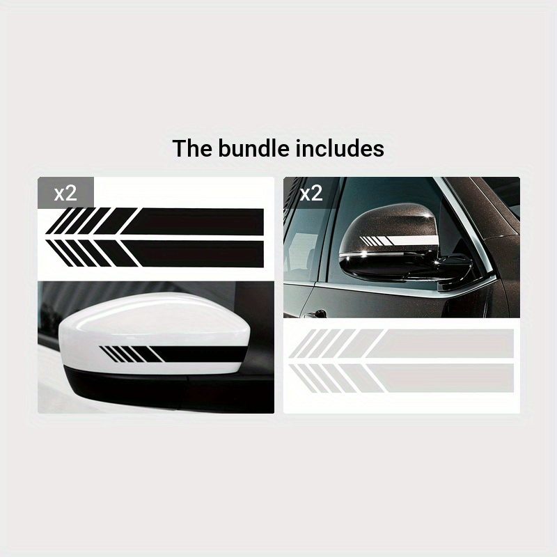 2 Pack Car Decals PVC Chevron Side Stripes for Vehicles, Multi-Color