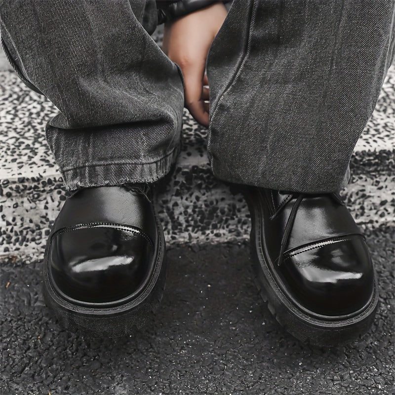 Men's Black Casual Street Style Oxfords Low Top Lace-Up Shoes