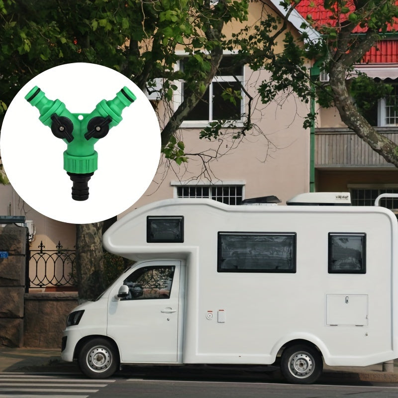 Регулируемый разветвитель садового шланга с двумя выходами, прочный из ПП, для ирригации, мойки автомобиля