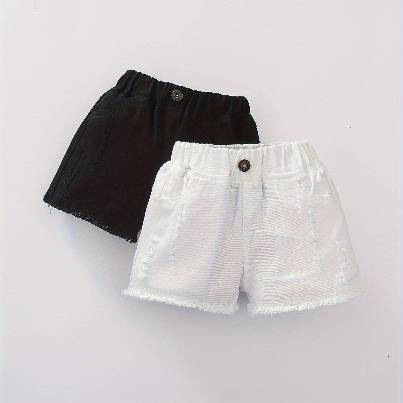 Джинсовый двухкомпонентный комплект для девочек: шорты и топ, повседневный летний стиль, с прорезями, яркий цветной узор с коровами