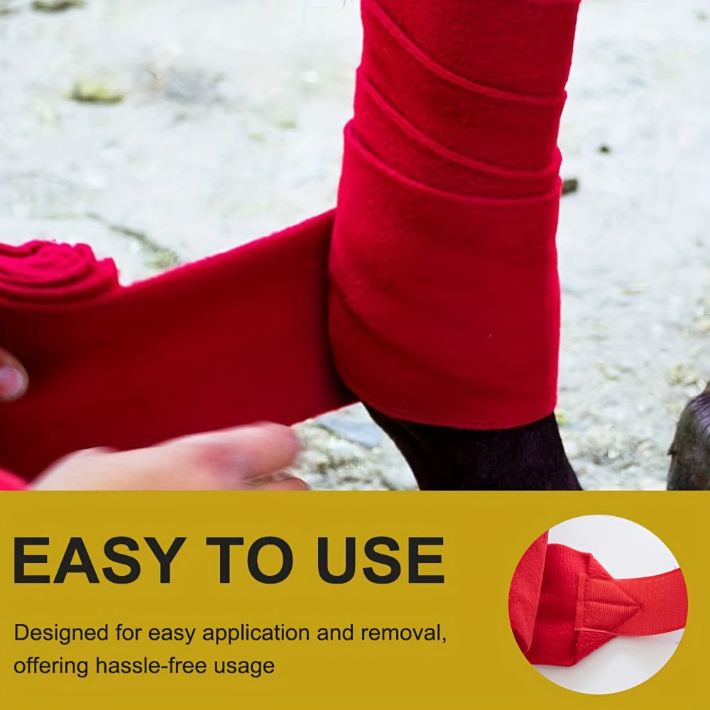 Horse Leg Bandages 4 Pack Breathable Fleece Support for Legs