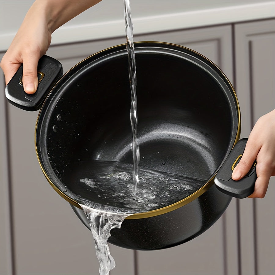 Enamel Cast Iron Soup Pot Large Capacity Slow Cooker Induction Compatible