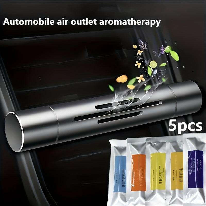 Car Air Outlet Aromatherapy Diffuser with 5 Scent Variants and Essential Oil Tablets