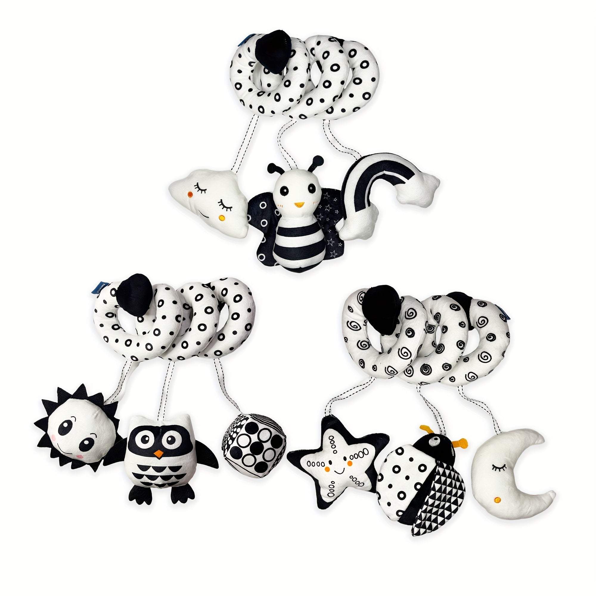 Plush Youngsters Toy Black and White Car Pendant for Visual Training Gift
