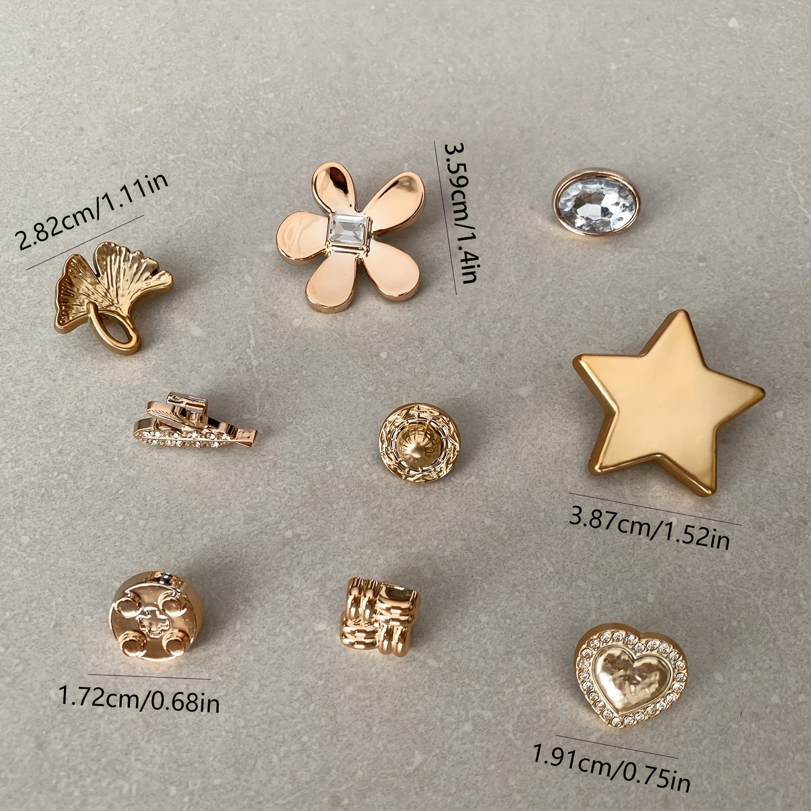 Women's Shoe Charms 9 Pcs Detachable Shoelace Clips Sneakers & Boots Accessories