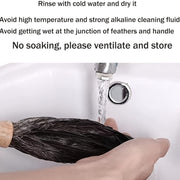 Yuqori sifatli tuya parasi tozalovchi - Yog'och tutqichi bilan - Nozik ob'ektlar va uy yuzalarini yumshoq va pufak paralar bilan ehtiyotkorlik bilan tozalash uchun, uzoq muddatli va zarar yetkazmaydigan tozalash aksessuari.