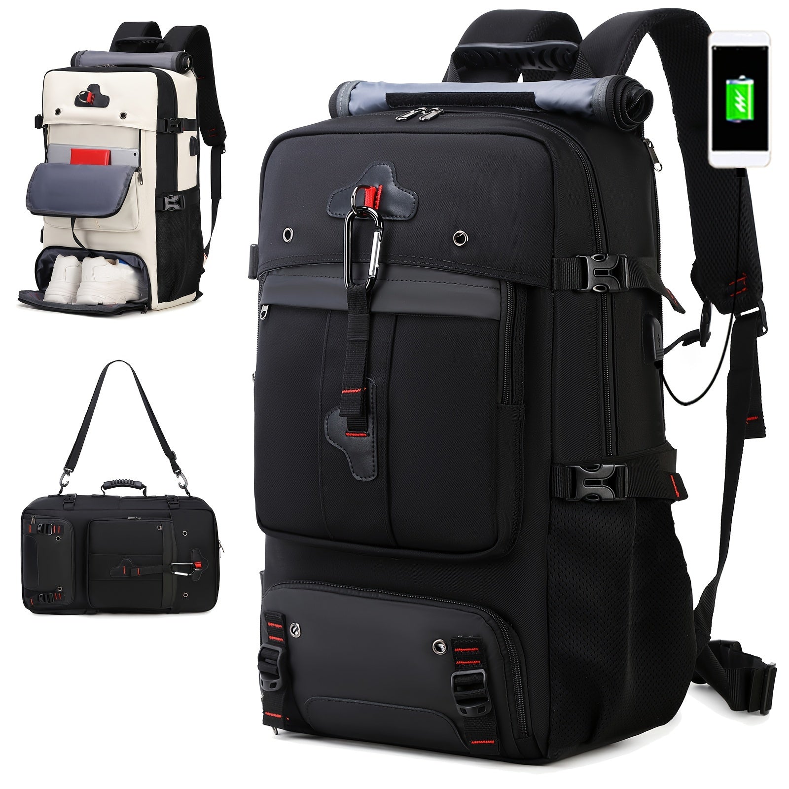 50L Hiking Backpack with Shoe Compartment for Men and Women Sports Travel
