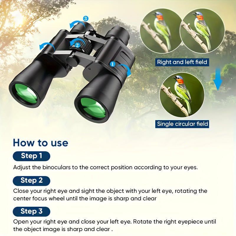 Adult Binoculars 10X50 FMC Lens for Birdwatching Outdoor Sports Concerts