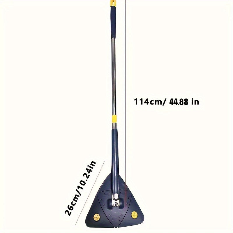 Triangle Mop Set with Adjustable Handle and Rotating Head for Home Cleaning