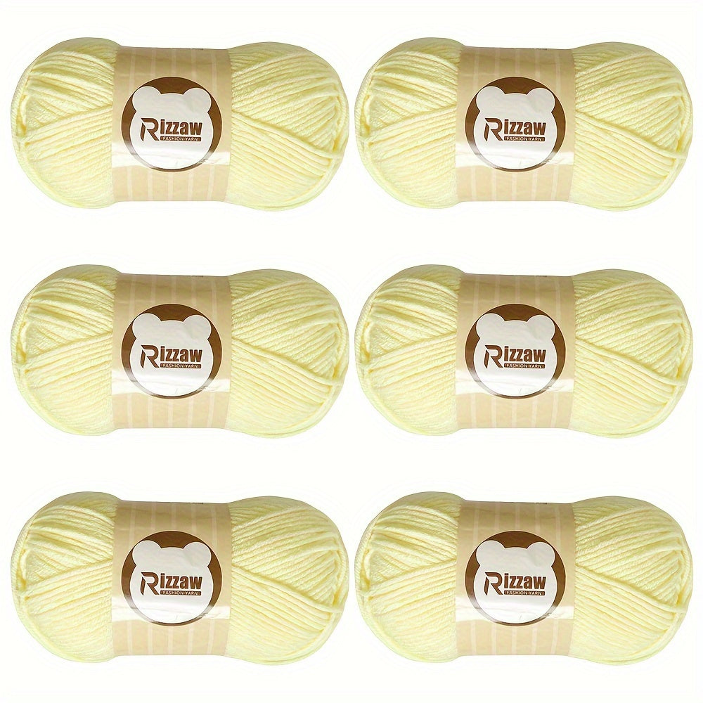 6 Pieces of 50g Soft Acrylic Yarn for Crocheting and Knitting, Assorted Colors