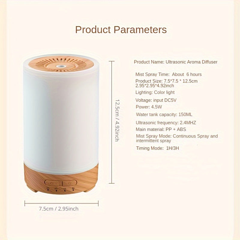 Humidifier with Aroma Diffuser and Colorful Atmosphere Light for Bedroom