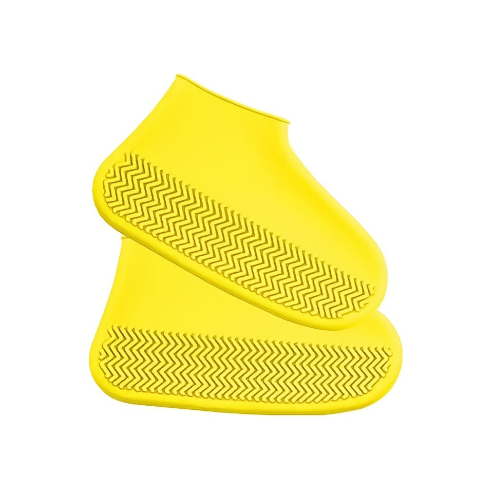 2pcs Silicone Waterproof Rain Boot Covers Non-slip Dust Shoe Protectors