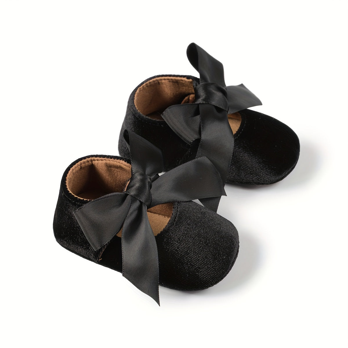 Infant Baby Girls Soft Sole Mary Jane Flats with Bowknot and Rubber Sole