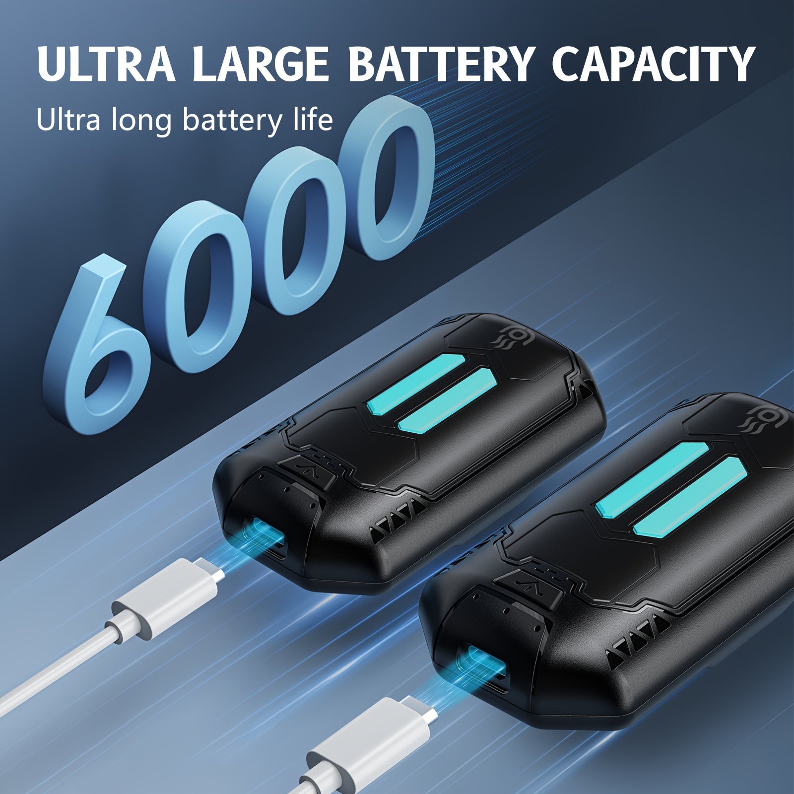 Dual Pack Portable Hand Warmers USB Rechargeable 6000mAh 3 Heat Settings