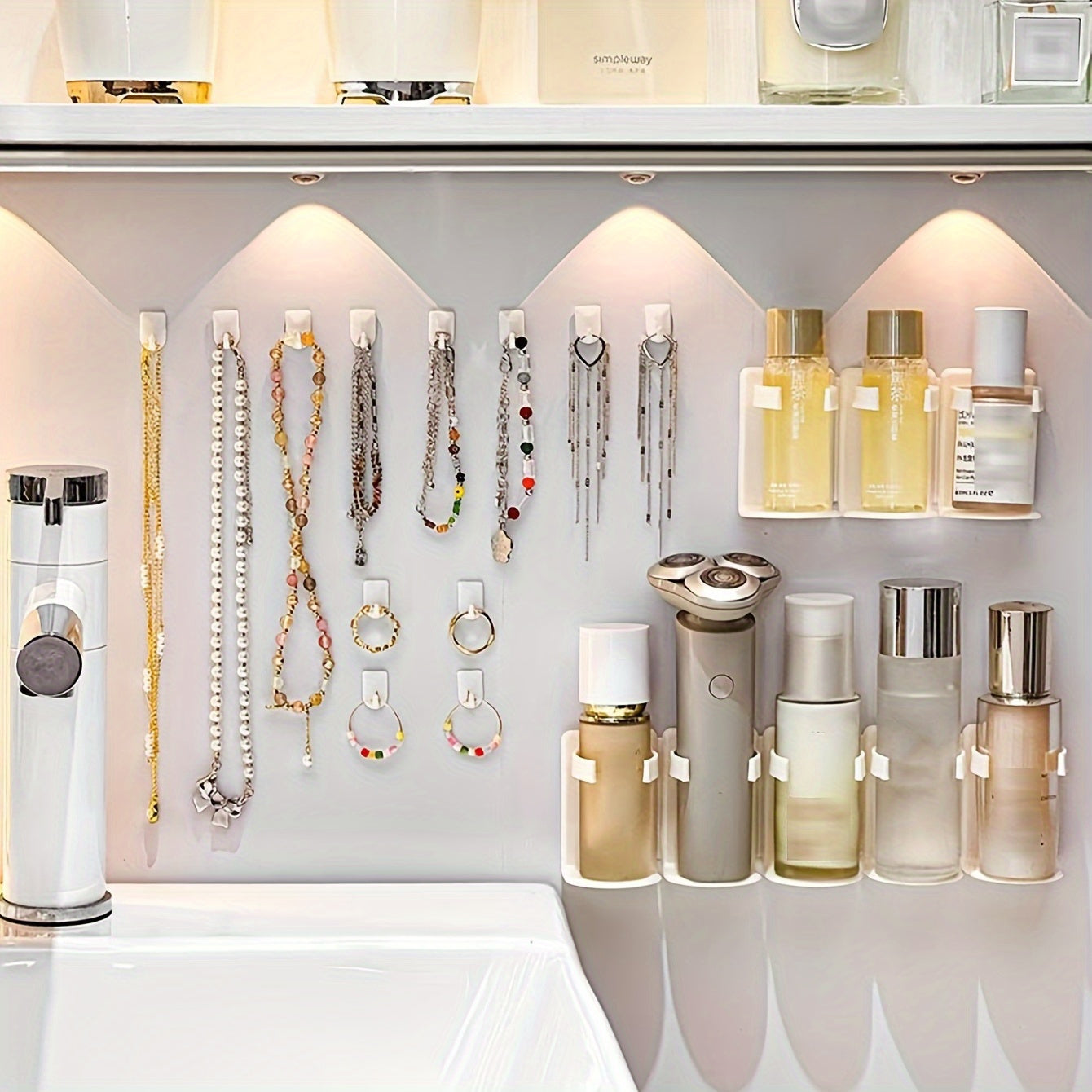 20-Pack Plastic Wall Hooks for Kitchen Bathroom Bedroom Office Seamless Adhesive Easy Install