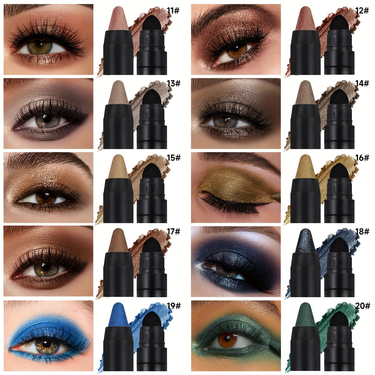 Women's Metallic Eyeshadow Stick Waterproof Long Lasting Cream  Champagne Brown