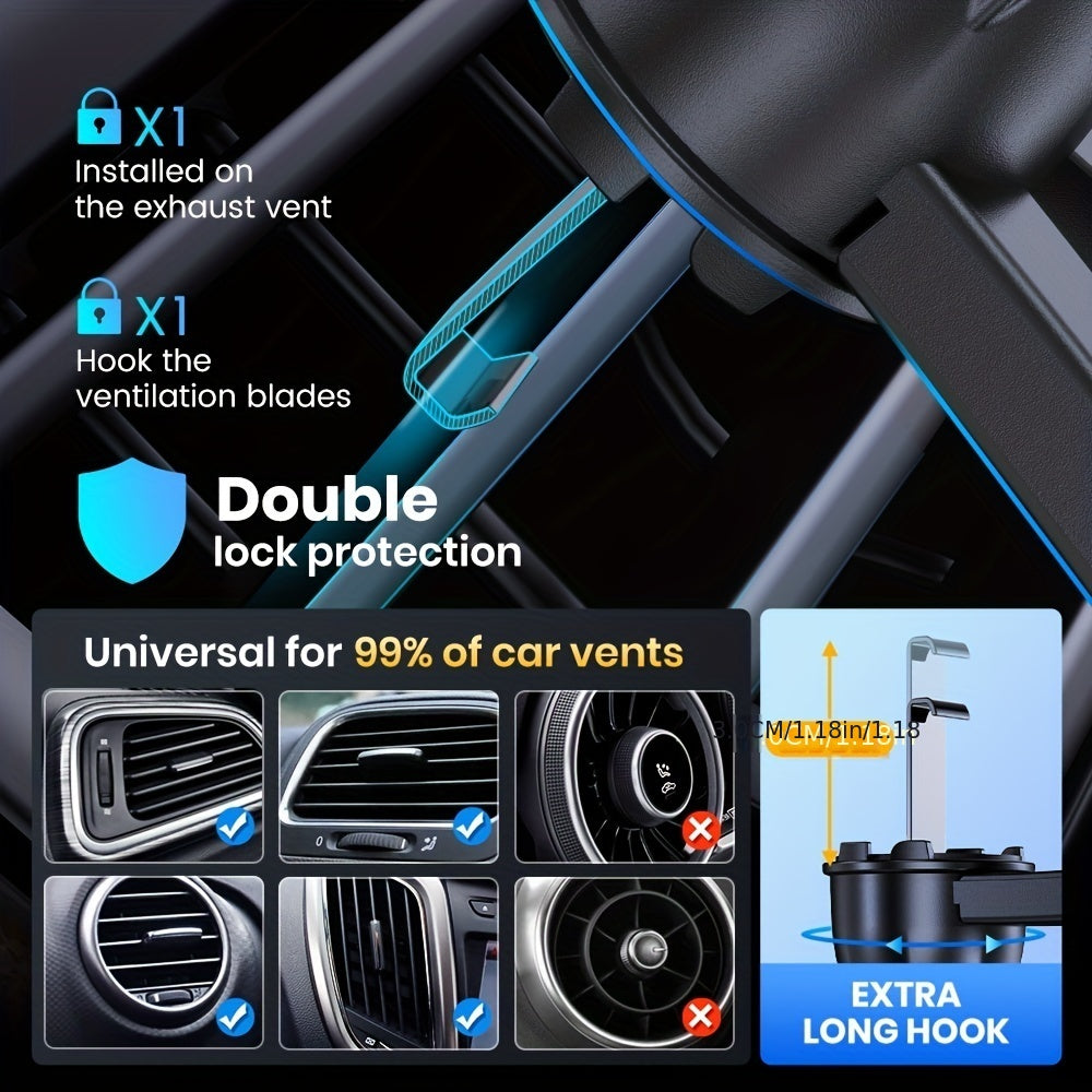 Soporte universal para teléfono de coche, resistente, de ABS, compatible con rejillas de ventilación, ajustable