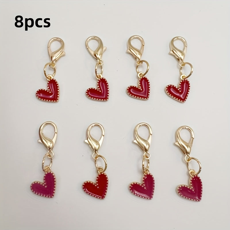 Kids Adults Heart Shoe Charms with Red Felt and Gold Accents for Sneakers