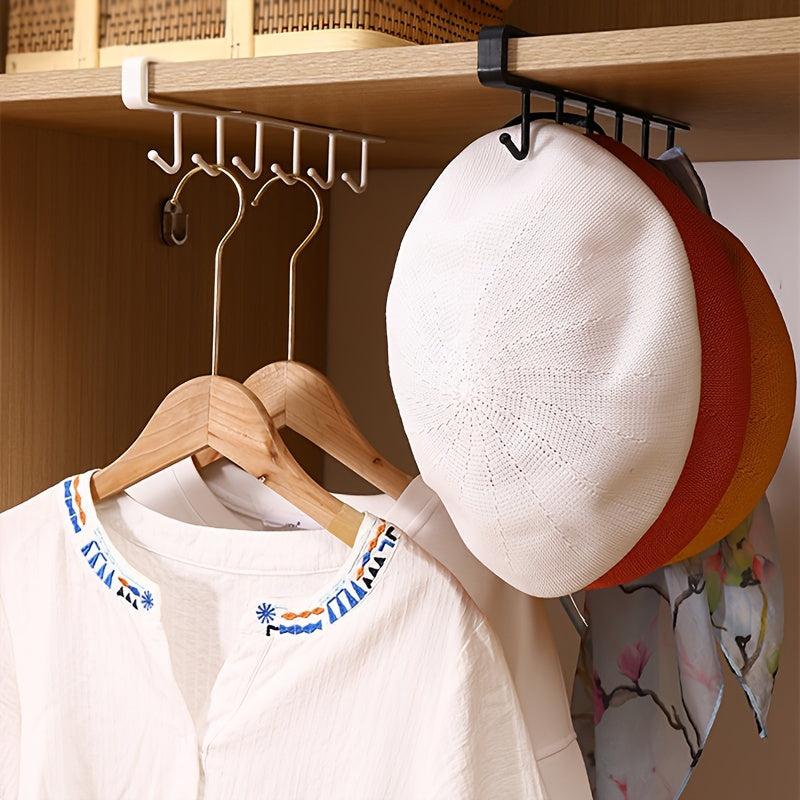 Ganchos metálicos sin clavos para colgar tazas, ropa, llaves, utensilios y bolsas en cocina y dormitorio