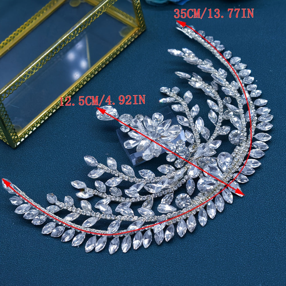Bridal Rhinestone Headband Wedding Tiara Hair Jewelry for Brides