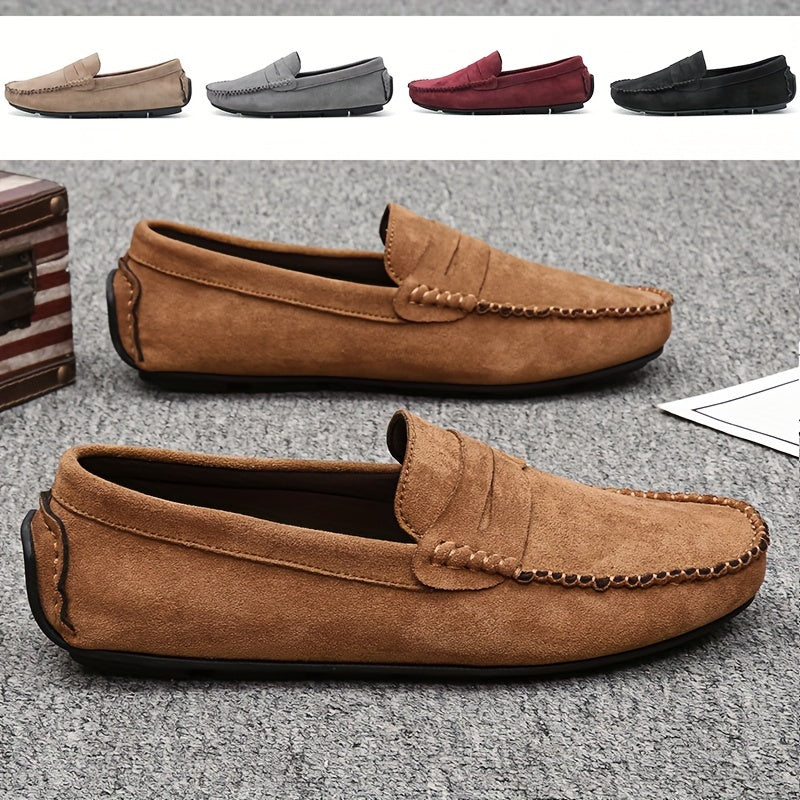 Men's Casual Loafers Fabric Slip-On Non-Slip Round Toe Comfortable Durable Shoes