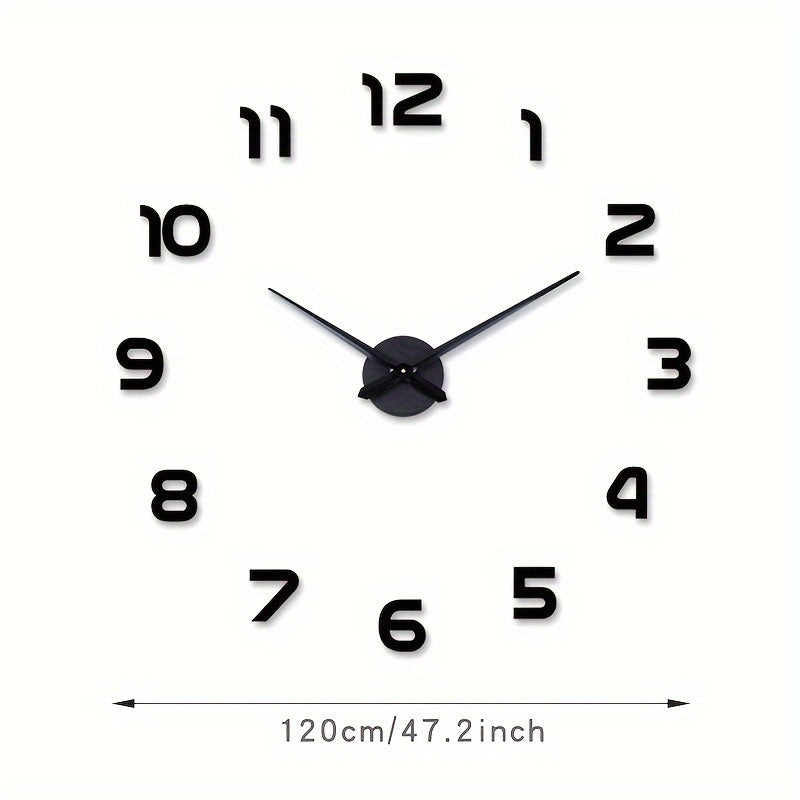 Oversized DIY Wall Clock with Luminous 3D Design, Acrylic Frame, Auto Dimmable