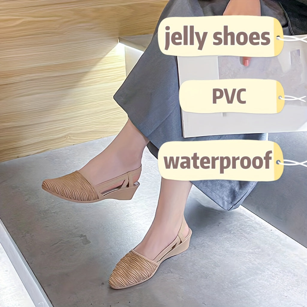 Women's Wedge Heel Shoes Casual Point Toe Slip-On Ankle Strap Shoes