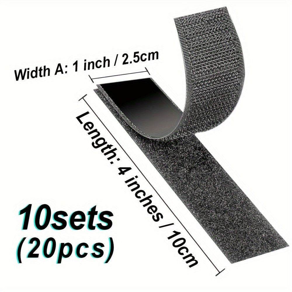 10 juegos de tiras de cinta de gancho y bucle adhesiva de alta resistencia para alfombras, tapetes y cojines