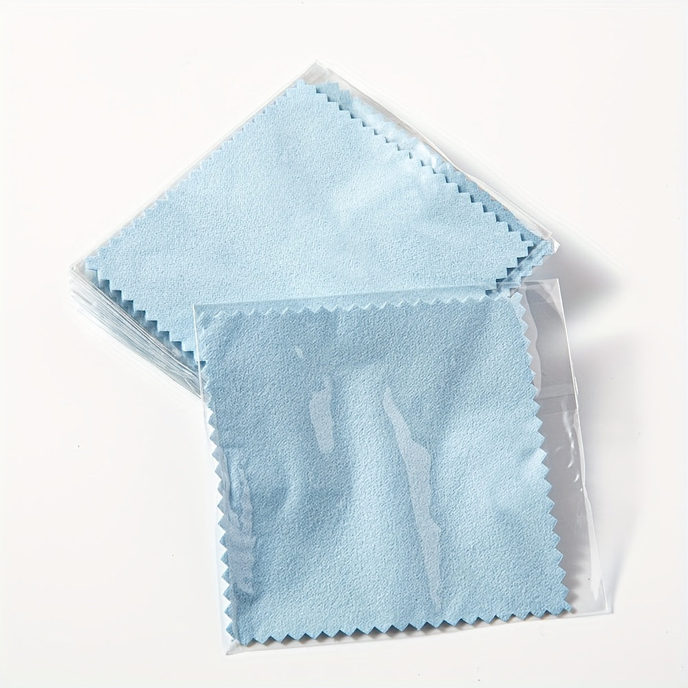 Pack of 50 Jewelry Polishing Cloths 8x8cm White Gray Blue Green for Cleaning and Polishing