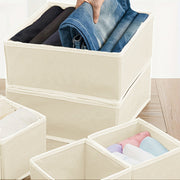 Set of 6 Polyester Non-Woven Foldable Storage Bins for Closet Organization