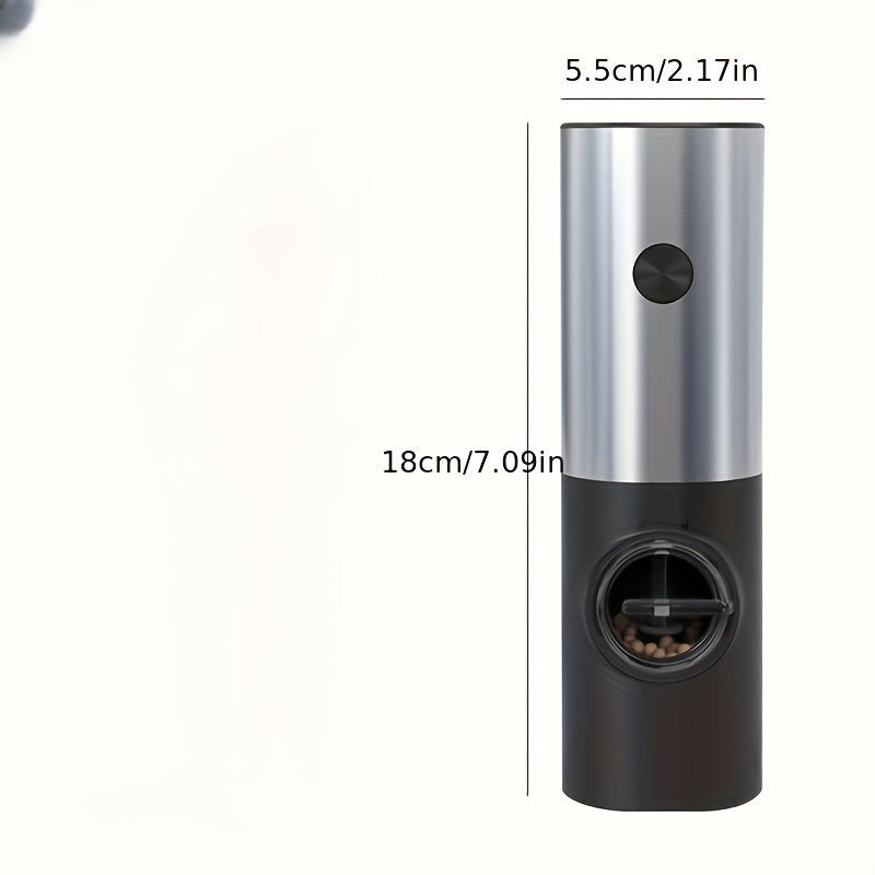 Set of 2 Stainless Steel Electric Salt and Pepper Mills with Holder