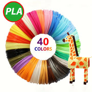 40 Pack 1.75mm PLA Filament for 3D Pen 4724 Inches Random Colors