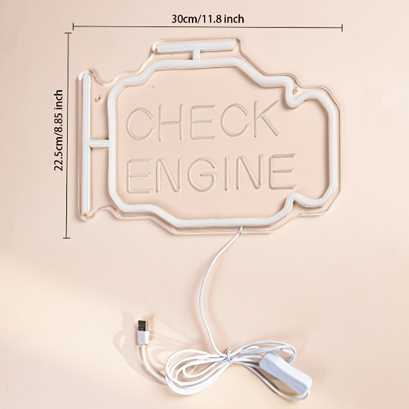 Neon Wall Light Check Engine Letter for Weddings Engagement Parties Bedroom Decor