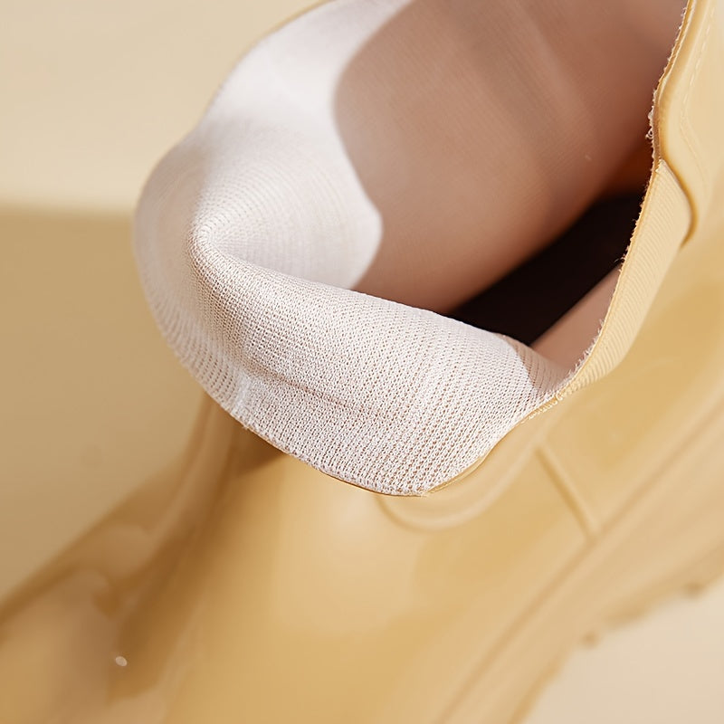 Women's Solid Color Short Boots Casual Slip-On Platform Ankle Boots