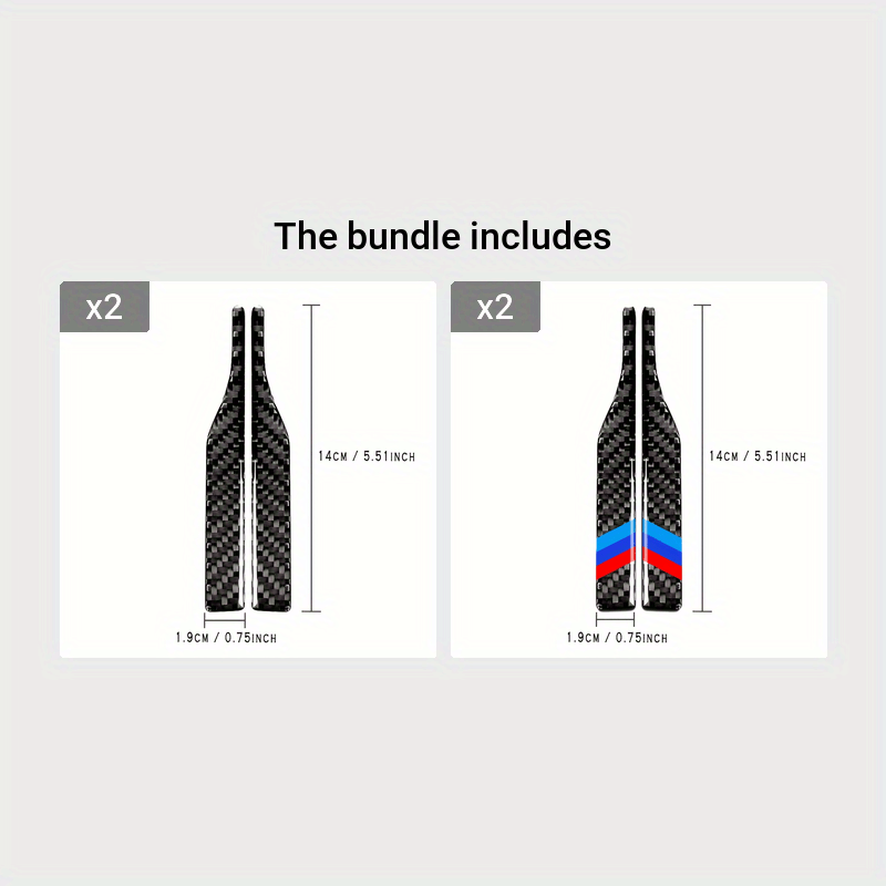 2 ta orqa ko‘rish oynasi himoya stikerlari karbon tolali bezakli chekka himoyachilar to'plami
