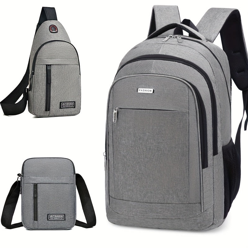 Large Capacity Waterproof Travel Backpack for Hiking and Short Trips with Zipper and Adjustable Straps