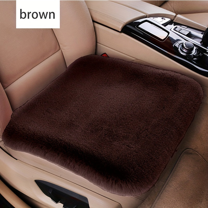 Winter Car Seat Mat Plush Knit Rectangular Soft Warm Seat Cover