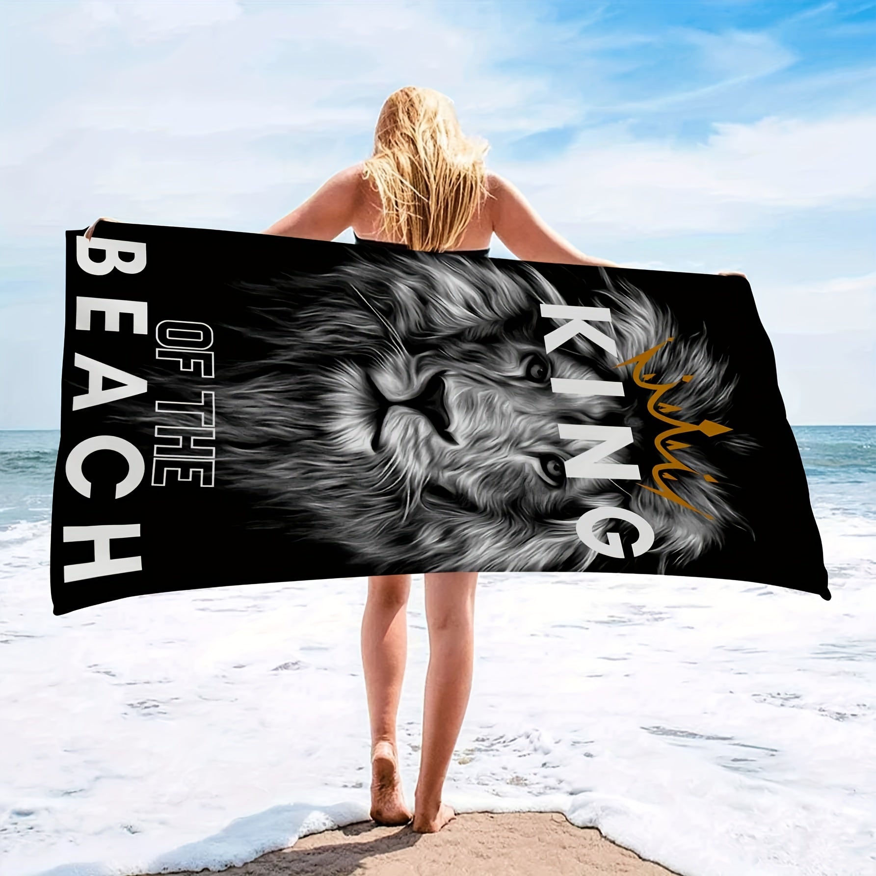 Oversized Microfiber Beach Towel 149.86cm x 73.66cm Sun Protection Windproof for Beach Pool Travel
