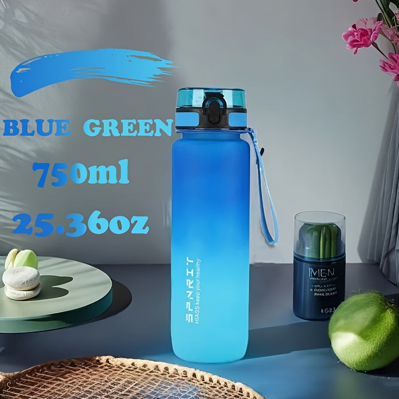 Gradient Water Bottle 750ml 1000ml Leak-Proof BPA-Free Plastic for Outdoor and Home Use
