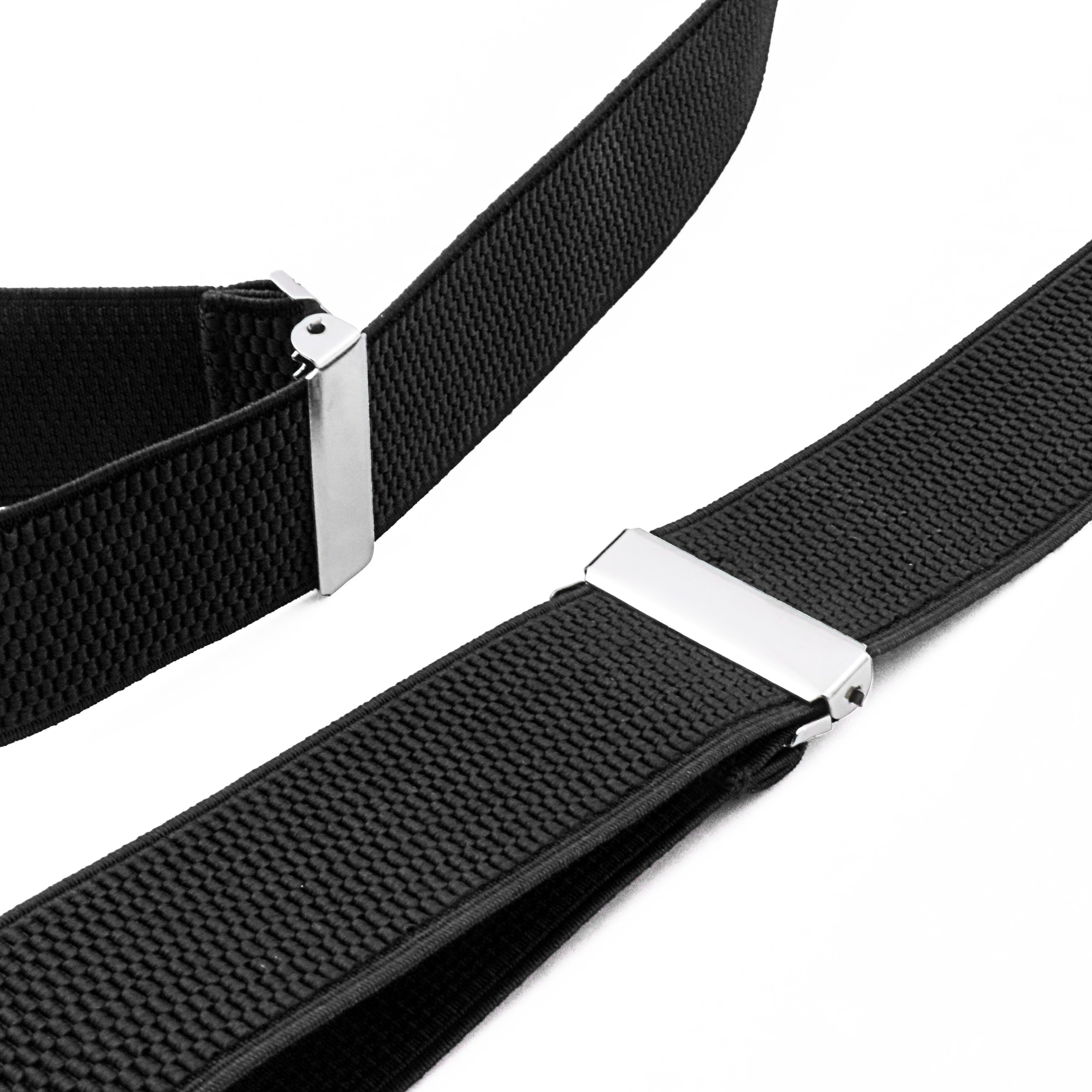 Men's Suspenders Elastic Polyester with Metal Clips Adjustable 1.5 Inch Wide
